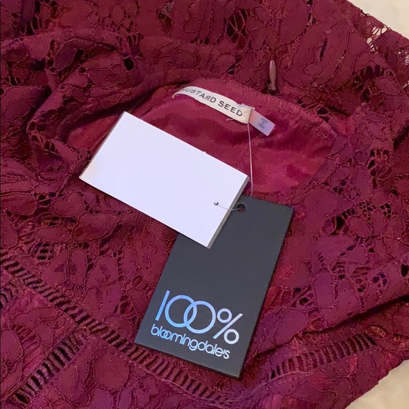NWT Bloomingdales burgundy lace romper - Picture 3 of 6
